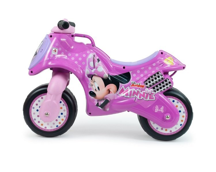 INJUSA Motocicleta pentru copii Neox licenta Disney Minnie Mouse Roz ride-on fara pedale 18-36 luni greutate admisa 30 kg