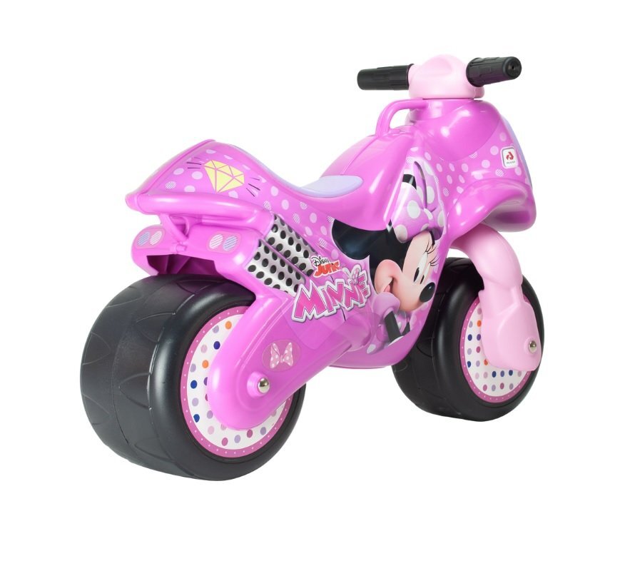 INJUSA Motocicleta pentru copii Neox licenta Disney Minnie Mouse Roz ride-on fara pedale 18-36 luni greutate admisa 30 kg