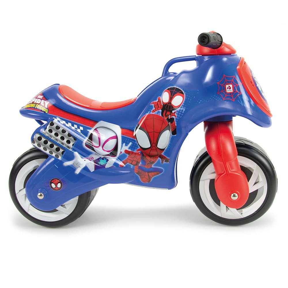 INJUSA Motocicleta pentru copii Neox licenta Marvel Studios Spiderman Rosu Albastru ride-on fara pedale 18-36 luni greutate admisa 30 kg
