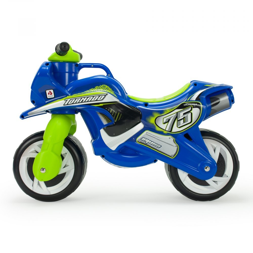 INJUSA Motocicleta pentru copii Tundra Tornado Blue cu roti late greutate admisa 30 kg varsta 18 luni+