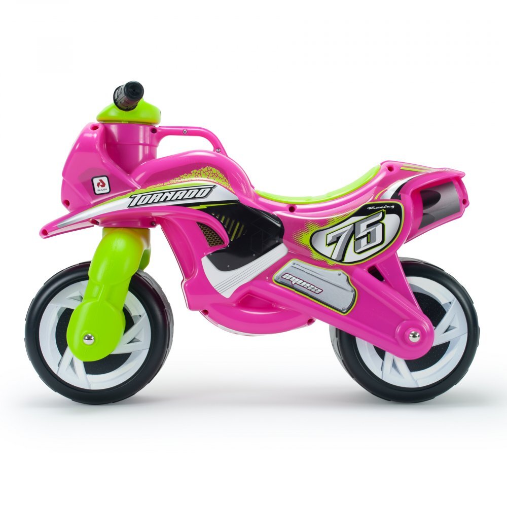INJUSA Motocicleta pentru copii Tundra Tornado Roz cu roti late greutate admisa 30 kg varsta 18 luni+