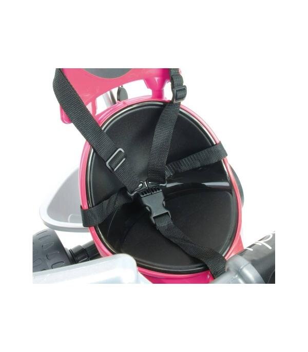 INJUSA Tricicleta evolutiva pentru copii Body Pink cu maner parental cadru din aluminiu suport picioare bara detasabila roti Eva cosulet geanta varsta 10 luni+
