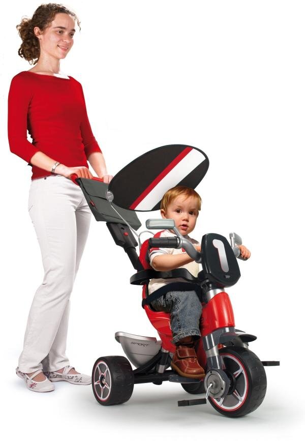 INJUSA Tricicleta evolutiva pentru copii Body Special Red cu maner parental cadru din aluminiu suport picioare bara detasabila roti Eva cosulet geanta varsta 10 luni+