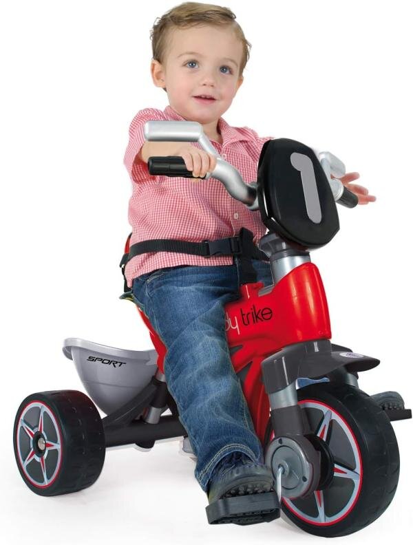 INJUSA Tricicleta evolutiva pentru copii Body Special Red cu maner parental cadru din aluminiu suport picioare bara detasabila roti Eva cosulet geanta varsta 10 luni+