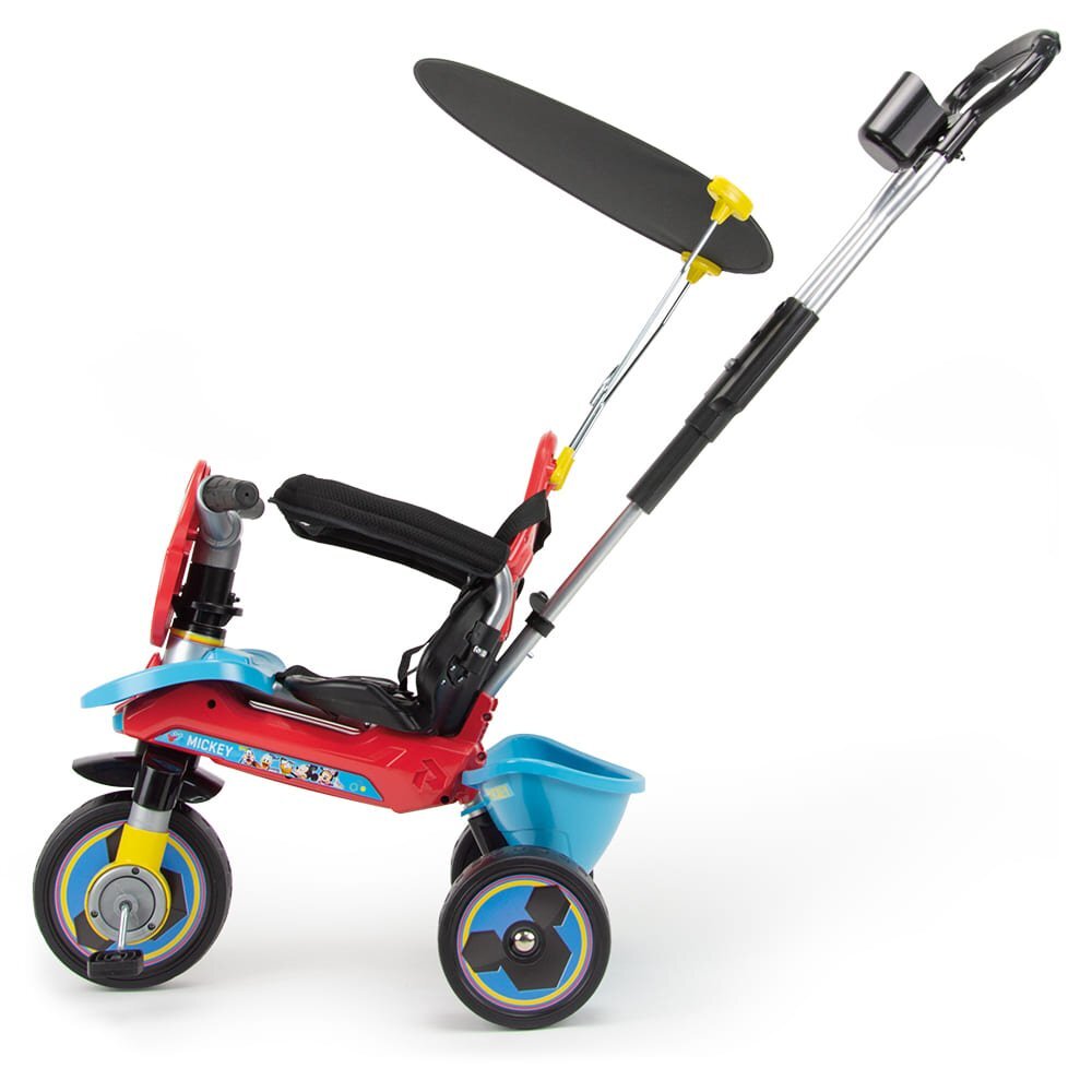 INJUSA Tricicleta evolutiva pentru copii licenta Disney Mickey Mouse cu maner parental anvelope EVA 10 luni-3 ani Multicolor
