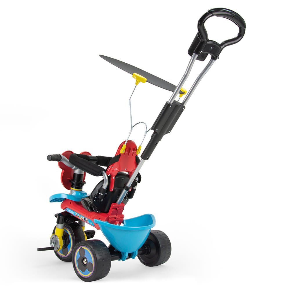 INJUSA Tricicleta evolutiva pentru copii licenta Disney Mickey Mouse cu maner parental anvelope EVA 10 luni-3 ani Multicolor
