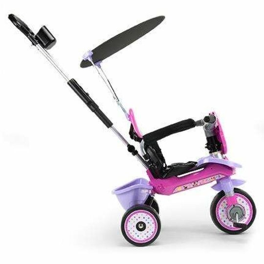 INJUSA Tricicleta evolutiva pentru copii licenta Disney Minnie Mouse cu maner parental anvelope EVA 10 luni-3 ani
