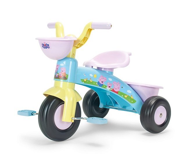 INJUSA Tricicleta pentru copii Peppa Pig cu pedale 62x42x46 cm greutate admisa 25 kg 1-3 ani