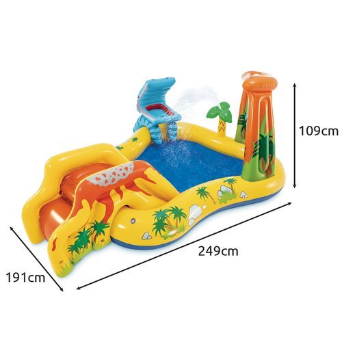 INTEX Loc de joaca 5 in 1 pentru copii Mini Aqua Park gonflabil acvatic pentru gradina dimensiune 249 x 191 x 109 cm