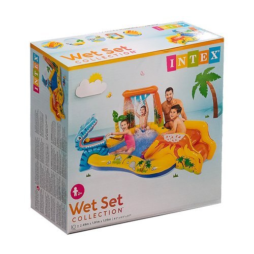 INTEX Loc de joaca 5 in 1 pentru copii Mini Aqua Park gonflabil acvatic pentru gradina dimensiune 249 x 191 x 109 cm