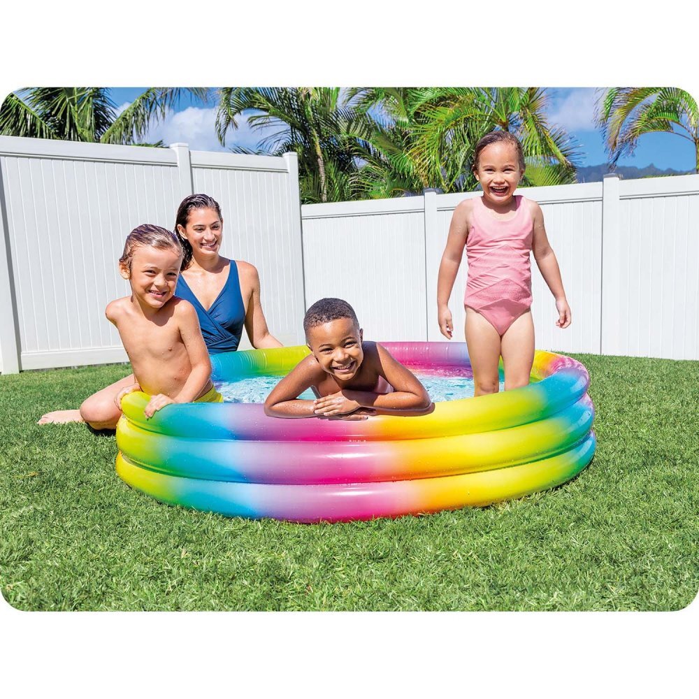 INTEX Piscina gonflabila multicolor pentru copii Rainbow 330 litri 147 x 33 cm
