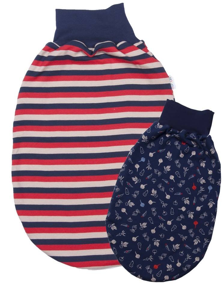 Iobio Popolini Sac de dormit reversibil din bumbac organic Iobio Swaddler Stripped Red