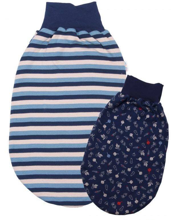 Iobio Popolini Sac de dormit reversibil din bumbac organic Stripped Blue