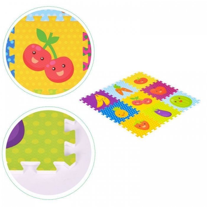 iPlay Salteluta de joaca pentru copii 86 x 86 x 1 cm 0393 Fructe si legume