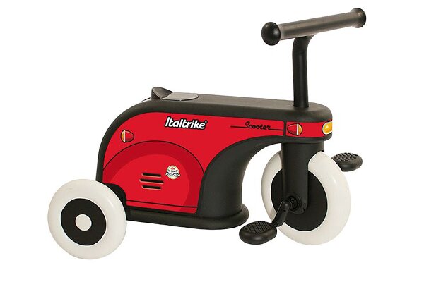 ITALTRIKE Tricicleta pentru copii La Cosa Red cu roti din cauciuc compartiment depozitare varsta 1-3 ani