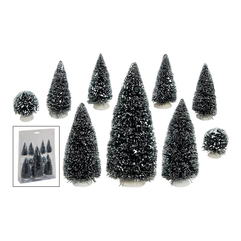 Jad Flamande Set 9 brazi decorativi cu zapada 6-20 cm