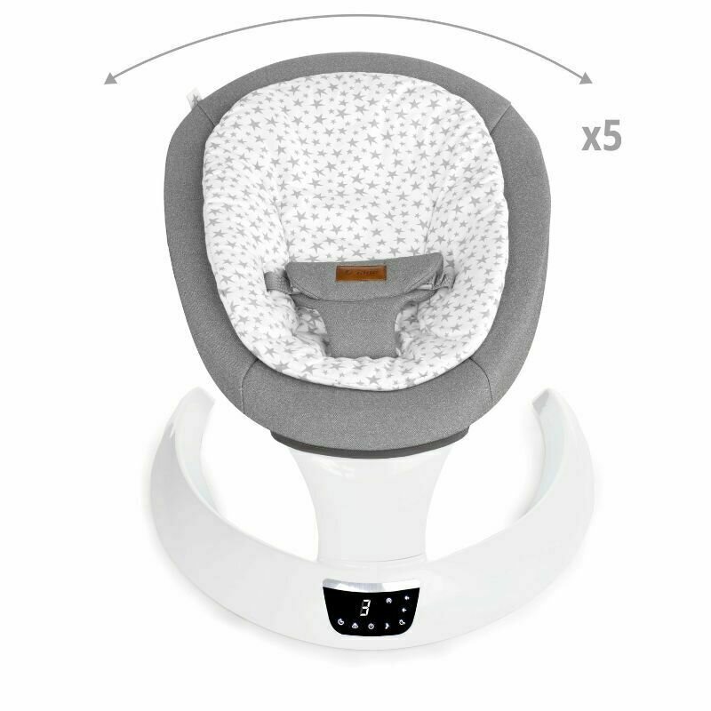 JANE Balansoar electric Moon Iris cu 5 trepte de viteza Timer 12 melodii si 5 sunete ale naturii
