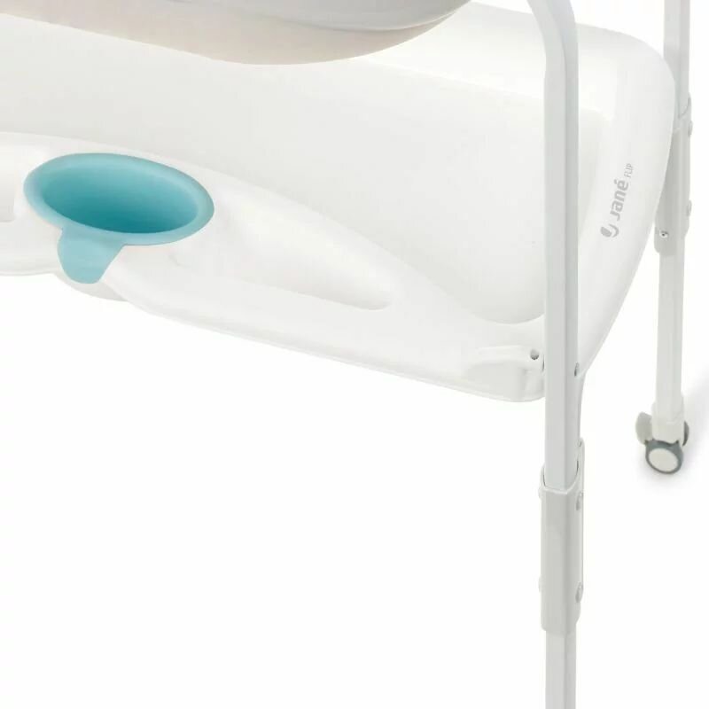 JANE Cadita de baie cu suport Flip Botanic cu 2 pozitii anatomice masuta de infasat tavita si compartimente pentru accesorii conform cu standardele europene