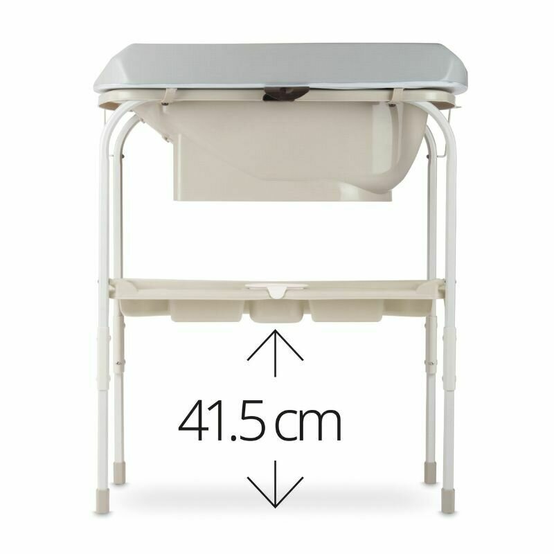 JANE Cadita de baie cu suport Flip cu 2 pozitii anatomice masuta de infasat tavita si compartimente pentru accesorii Sage