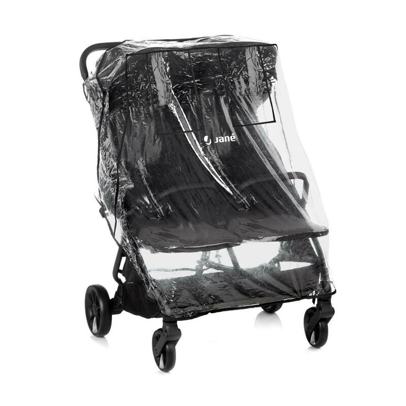 JANE Carucior pentru gemeni Twinside Coal pliere rapida cu o mana de la nastere pana la 22 kg cu huse pentru ploaie spatare independente suspensii conform cu EN 1888-22018+A12023