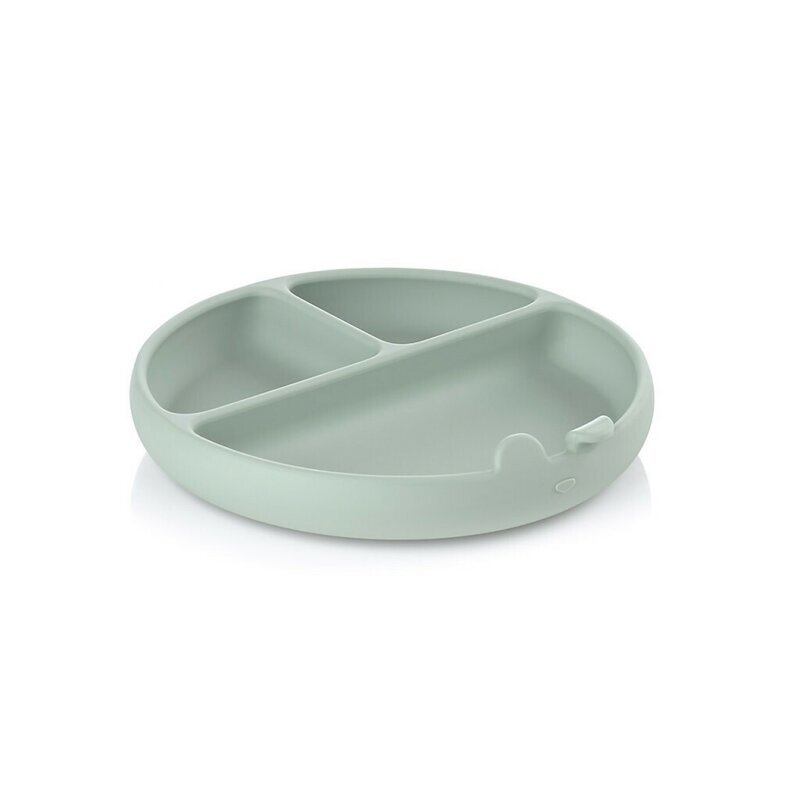 JANE Farfurie BLW din silicon cu ventuze 17 x 17 x 4 cm BPA Free Mint