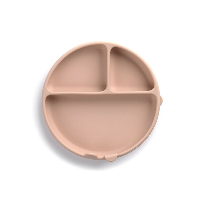 JANE Farfurie BLW din silicon cu ventuze 17 x 17 x 4 cm BPA Free Pale