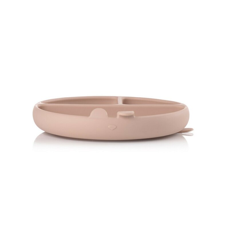 JANE Farfurie BLW din silicon cu ventuze 17 x 17 x 4 cm BPA Free Pale