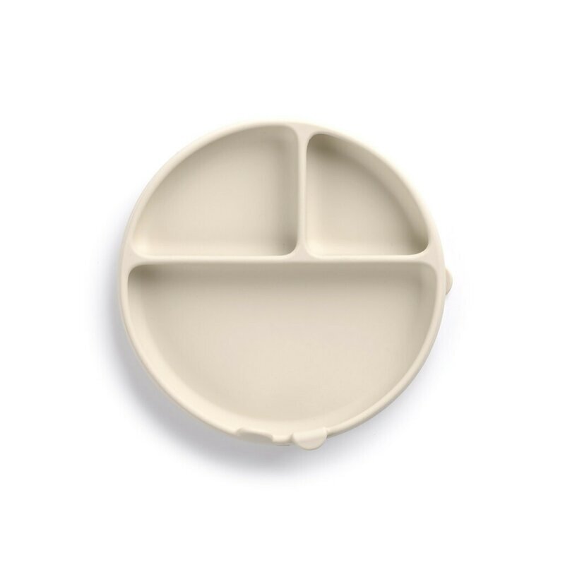 JANE Farfurie BLW din silicon cu ventuze 17 x 17 x 4 cm BPA Free Sand