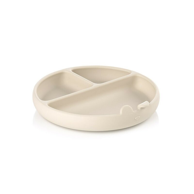 JANE Farfurie BLW din silicon cu ventuze 17 x 17 x 4 cm BPA Free Sand