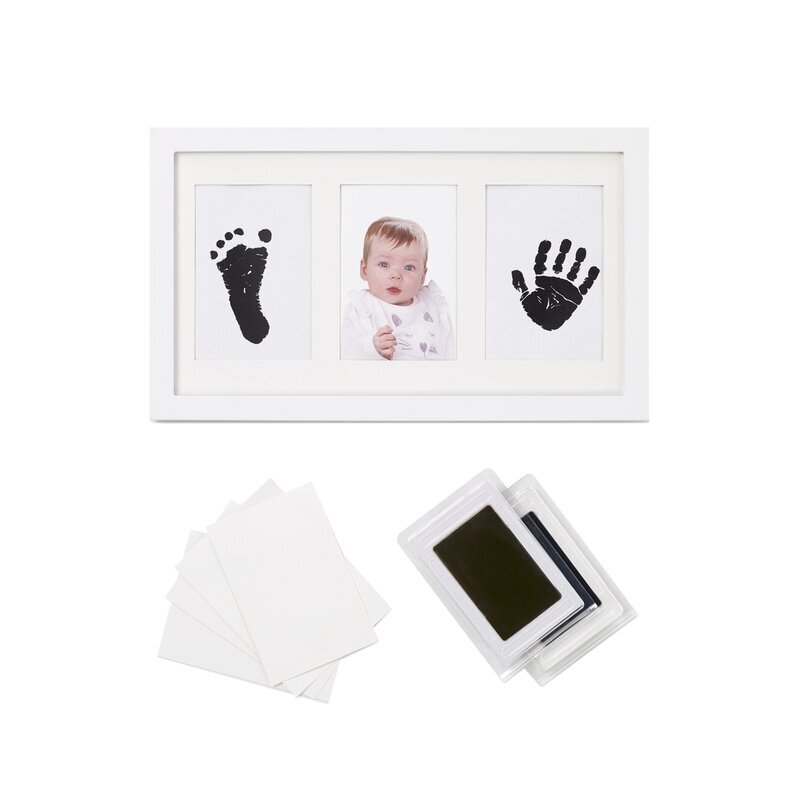 JANE Kit rama foto tripla White cu cerneala pentru manuta si piciorus Non-toxic