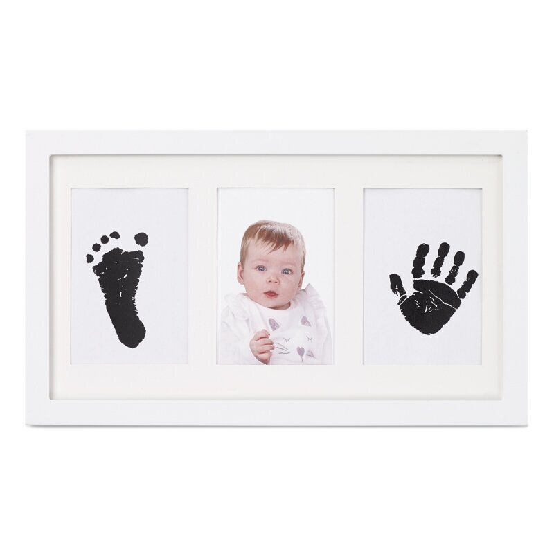 JANE Kit rama foto tripla White cu cerneala pentru manuta si piciorus Non-toxic