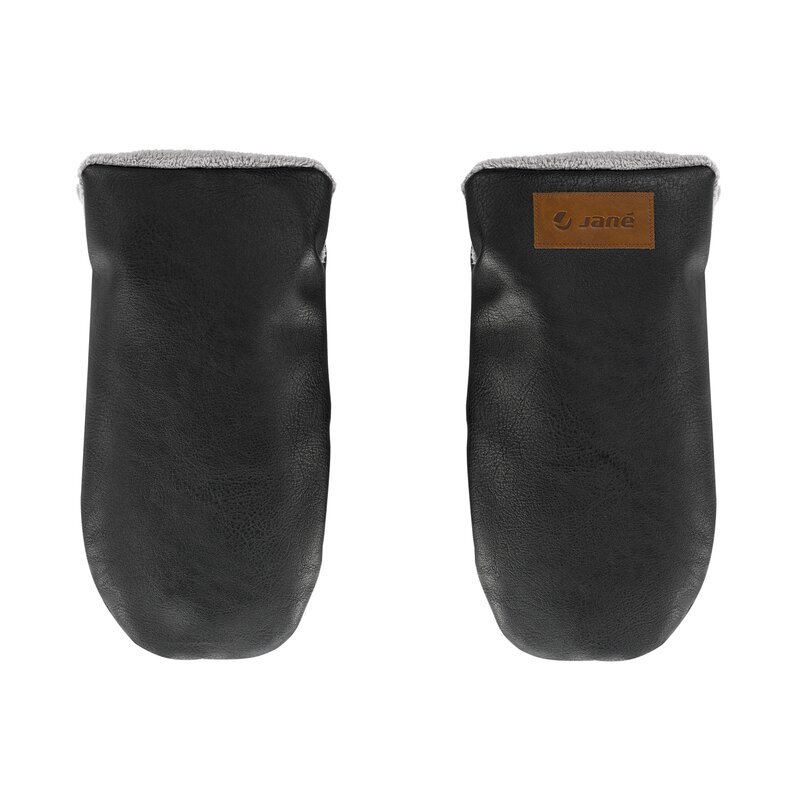 JANE Manusi magnetice pentru carucior Black pentru vremea rece interior din fleece si exterior imitatie piele