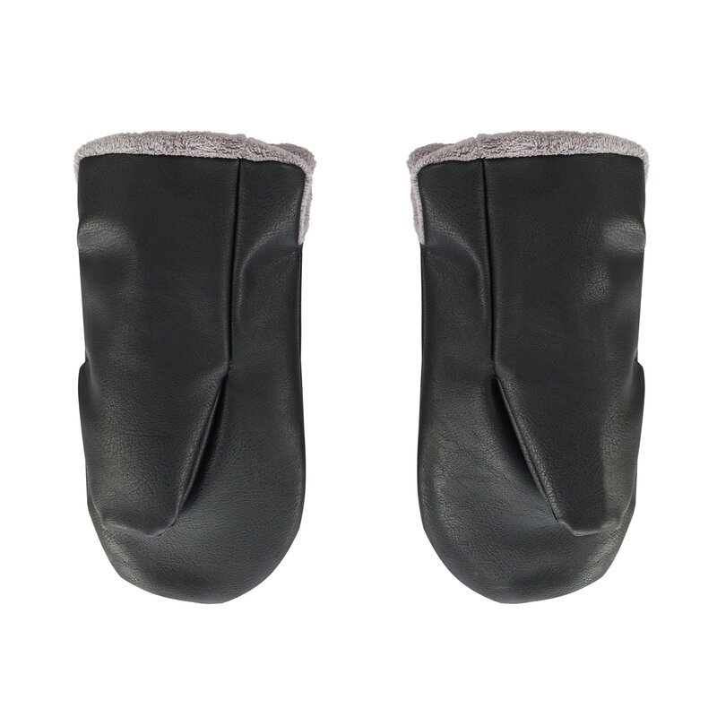JANE Manusi magnetice pentru carucior Black pentru vremea rece interior din fleece si exterior imitatie piele