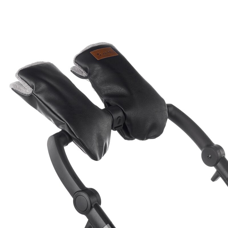 JANE Manusi magnetice pentru carucior Black pentru vremea rece interior din fleece si exterior imitatie piele