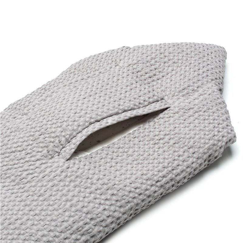 JANE Sac de iarna cu gluga Mims Plus Dim Grey pentru carucior si scoica auto 88x43 cm inchidere cu nasturi si fermoar