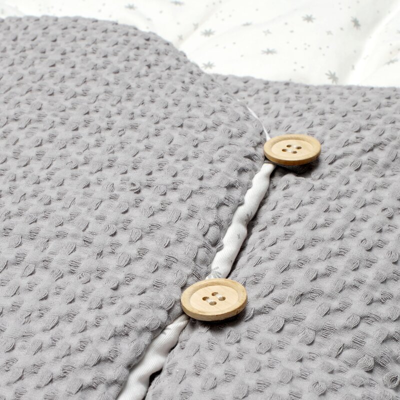 JANE Sac de iarna cu gluga Mims Plus Dim Grey pentru carucior si scoica auto 88x43 cm inchidere cu nasturi si fermoar