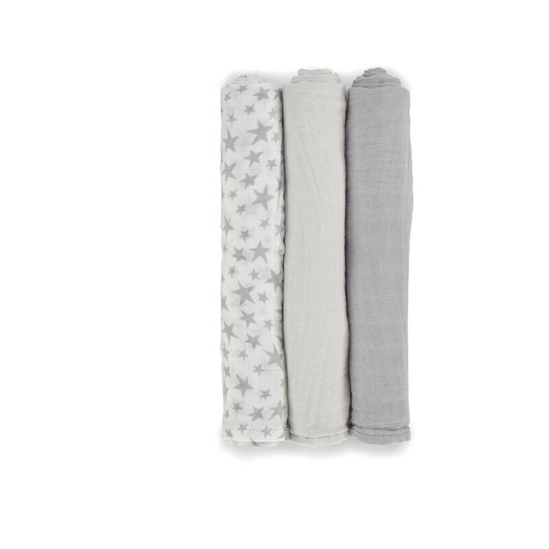 JANE Set 3 scutece Din muselina de bambus Hipoalergenice 80 x 80 cm Star