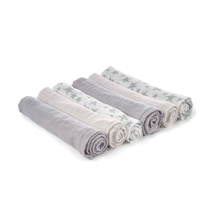 JANE Set 6 scutece din muselina de bambus 35x35 cm Star
