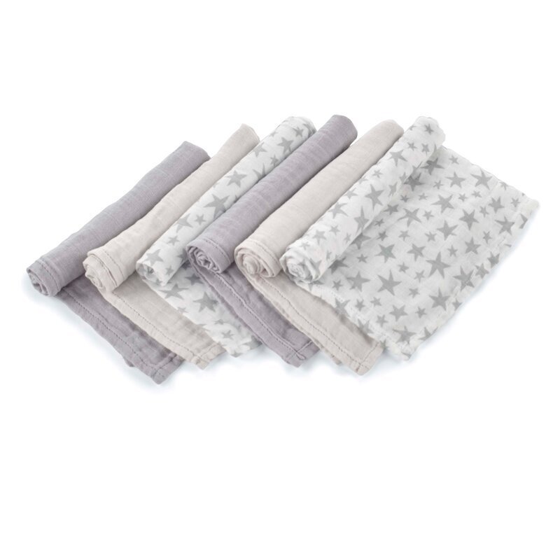 JANE Set 6 scutece din muselina de bambus 35x35 cm Star