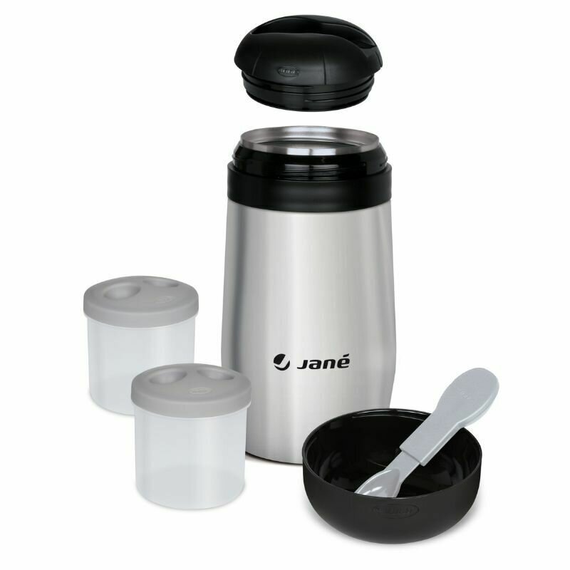 JANE Termos din otel inoxidabil Black 1000 ml fara BPA cu gentuta din izopren
