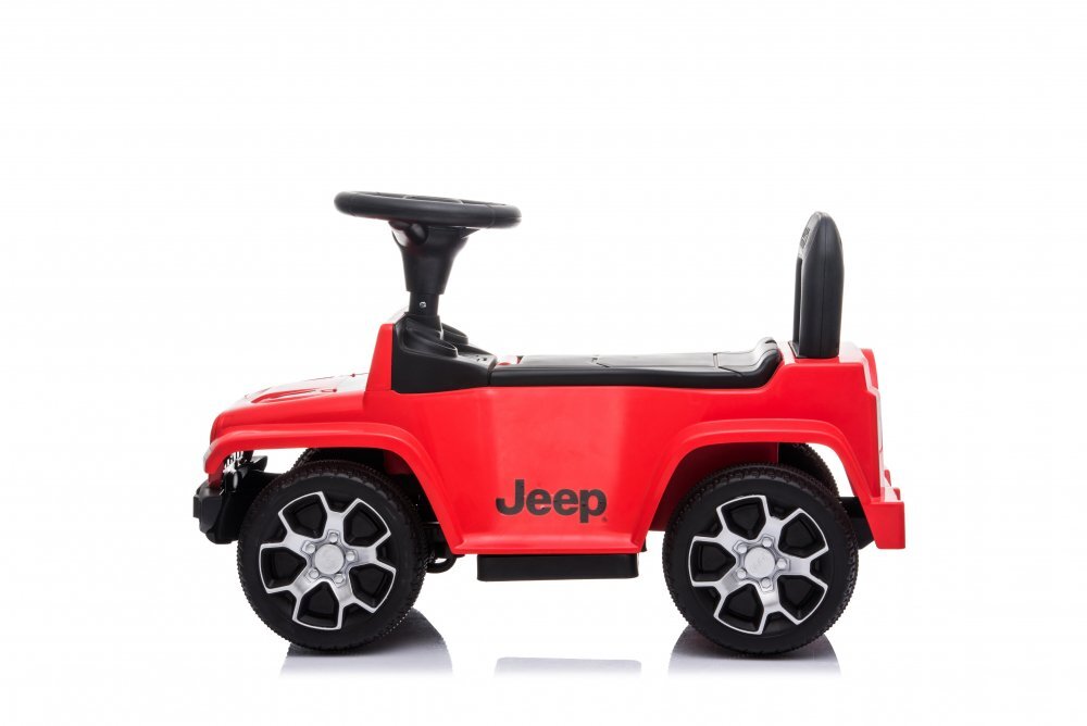 Jeep Masinuta copii fara pedale Nichiduta Rubicon Red cu functii muzicale spatar cu functie de impingere protectie impotriva rasturnarii spatiu de depozitare sub scaun
