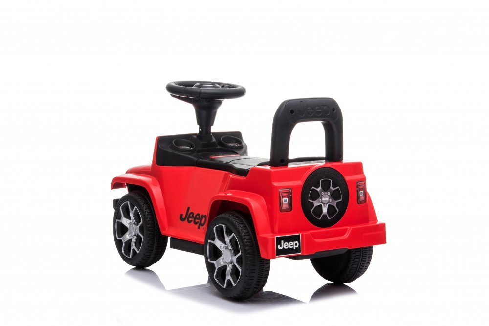 Jeep Masinuta copii fara pedale Nichiduta Rubicon Red cu functii muzicale spatar cu functie de impingere protectie impotriva rasturnarii spatiu de depozitare sub scaun