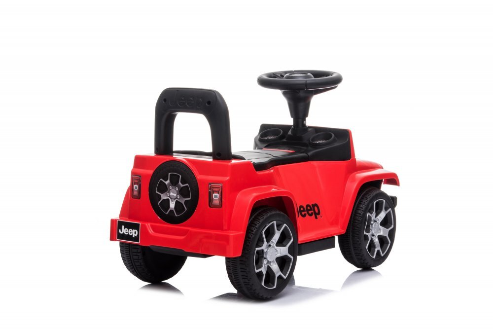 Jeep Masinuta copii fara pedale Nichiduta Rubicon Red cu functii muzicale spatar cu functie de impingere protectie impotriva rasturnarii spatiu de depozitare sub scaun