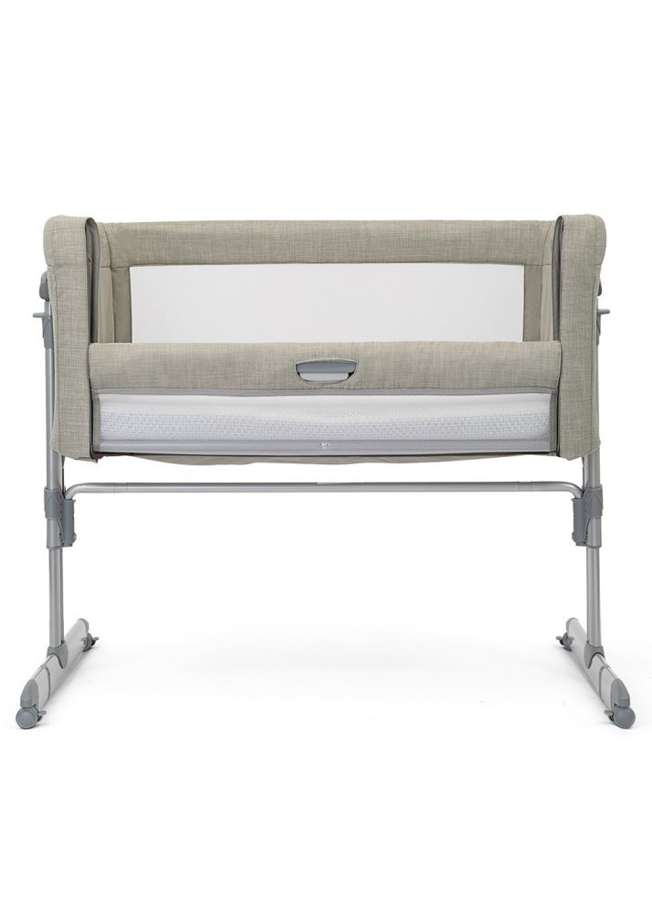 JOIE Patut pliant 2 in 1 Roomie Glide Almond cu panou lateral glisant ajustabil pe inaltime roti cu sistem de blocare cadru aluminiu