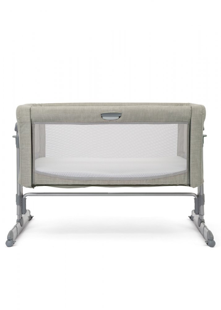 JOIE Patut pliant 2 in 1 Roomie Glide Almond cu panou lateral glisant ajustabil pe inaltime roti cu sistem de blocare cadru aluminiu