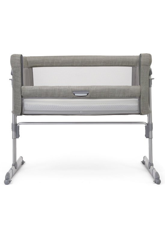 JOIE Patut pliant 2 in 1 Roomie Glide Foggy Gray cu panou lateral glisant ajustabil pe inaltime roti cu sistem de blocare cadru aluminiu
