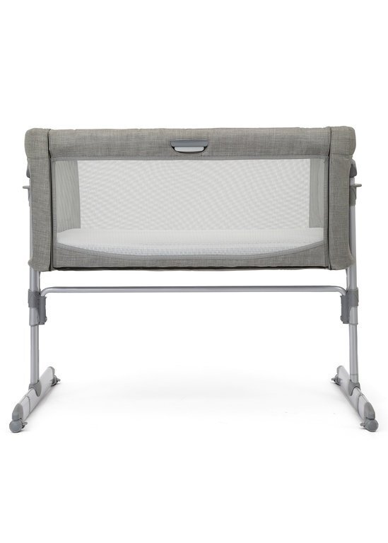 JOIE Patut pliant 2 in 1 Roomie Glide Foggy Gray cu panou lateral glisant ajustabil pe inaltime roti cu sistem de blocare cadru aluminiu