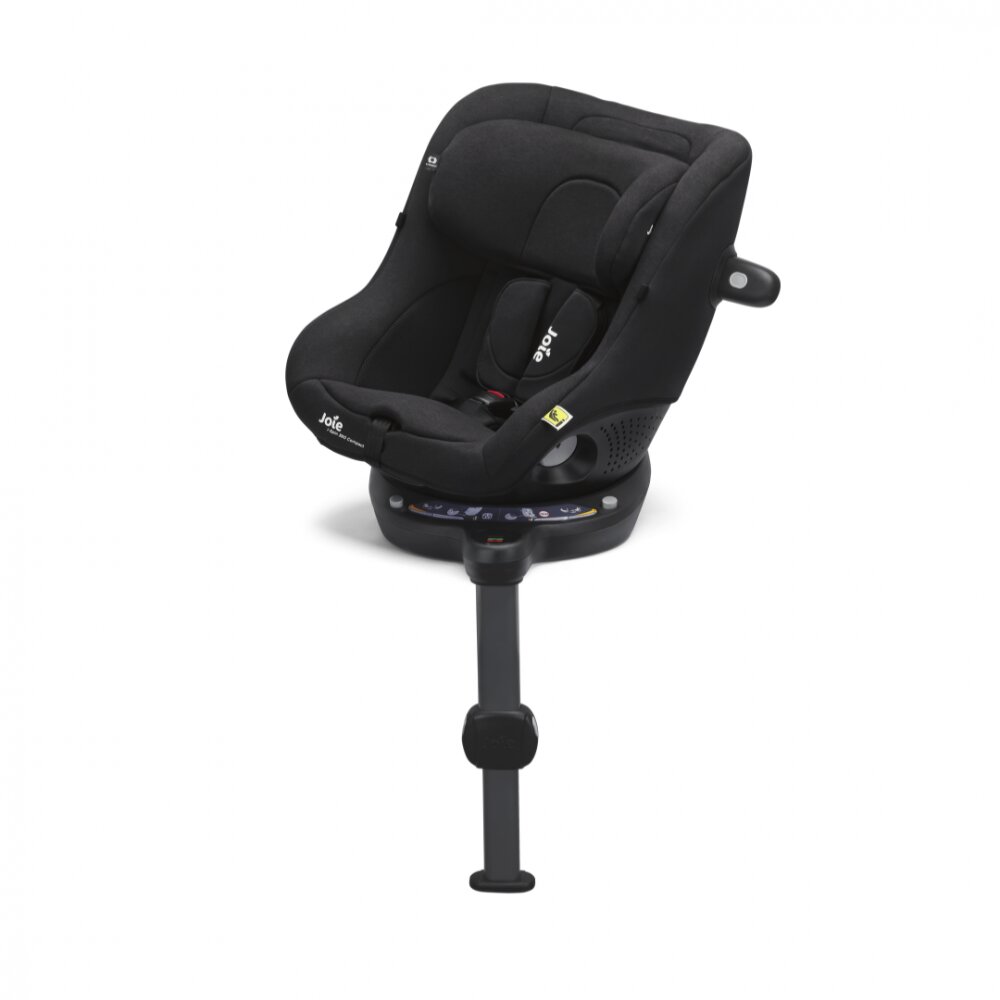 JOIE Scaun auto pentru copii i-Spin 360 Compact Raven 61-105 cm certificat R129 rotativ spatar reglabil tetiera ajustabila baza cu picior de sustinere