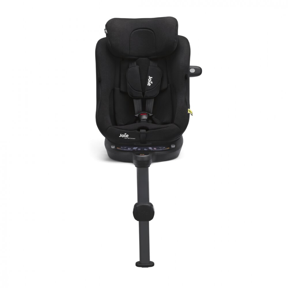 JOIE Scaun auto pentru copii i-Spin 360 Compact Raven 61-105 cm certificat R129 rotativ spatar reglabil tetiera ajustabila baza cu picior de sustinere