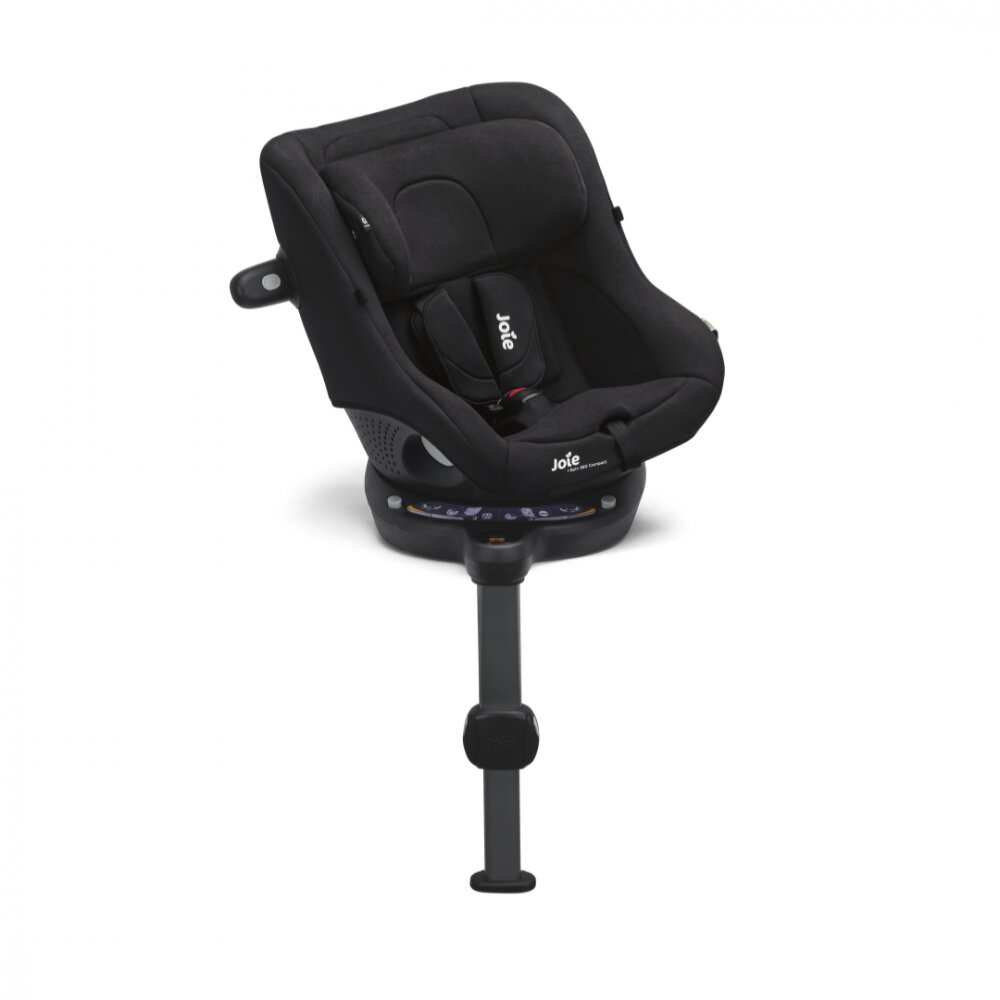 JOIE Scaun auto pentru copii i-Spin 360 Compact Raven 61-105 cm certificat R129 rotativ spatar reglabil tetiera ajustabila baza cu picior de sustinere